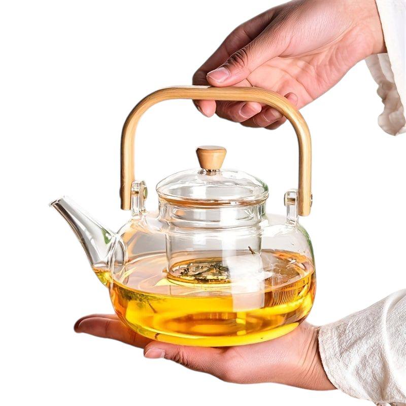 قوری-پیرکس-دسته-بامبو-4 قوری شیشه ای - Image 1